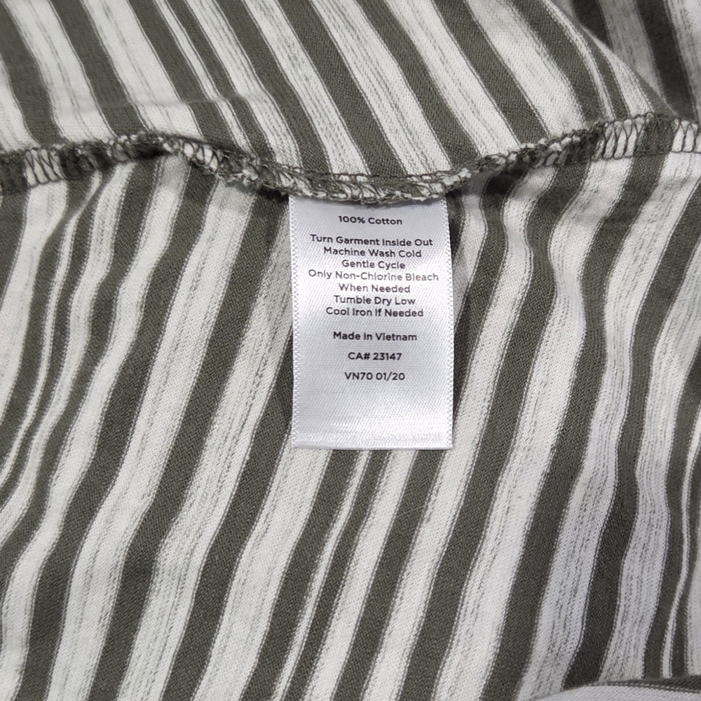 Talbots Olive and White Striped Side Tie Dress - Picture 5 of 5